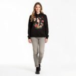 Women’s Floral Portrait Printed Sweatshirt by Trendynovo