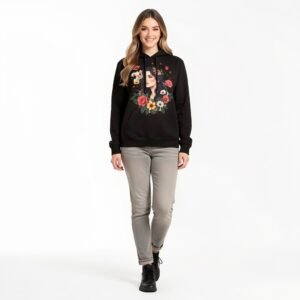 Women’s Floral Portrait Printed Sweatshirt by Trendynovo