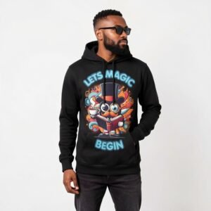 Trendynovo men’s black Let’s Magic Begin printed hoodie