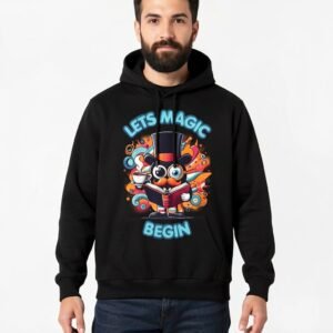 Trendynovo men’s black Let’s Magic Begin printed hoodie