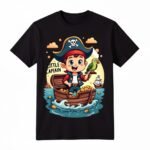 Kids Boys Little Captain Printed Regular Fit T-Shirt by Trendynovo