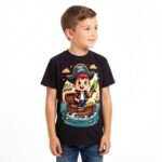 Kids Boys Little Captain Printed Regular Fit T-Shirt by Trendynovo