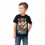 Kids Boys Little Captain Printed Regular Fit T-Shirt by Trendynovo