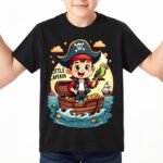 Kids Boys Little Captain Printed Regular Fit T-Shirt by Trendynovo