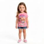 Kids Girls Dream Sparkle Shine 3 Doll Printed T-Shirt by Trendynovo