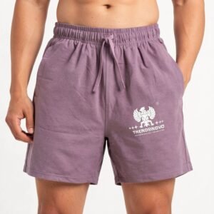 Men’s Trendynovo Logo Printed Cotton Shorts with Zipper Pockets