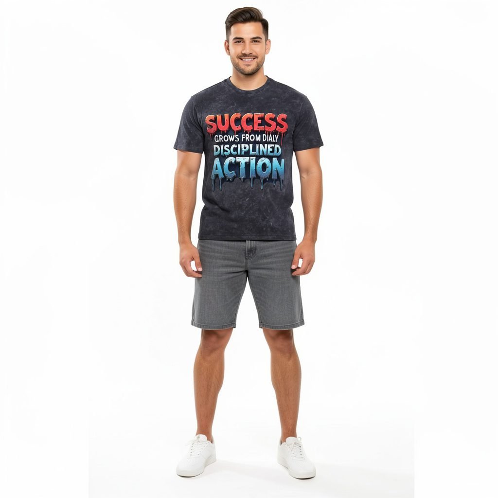 WRITE TITLE , SHORT AND LONG DESCRIPTION OF MEN ACID WASH TSHIRT , FABRIC -100% COTTON-FRENCH TERRY LOOP KNITT SUPER COMBED PREMIUM QUALITY , ROUND NECK , PREMIUM BRAND NAME TRENDYNOVO FOR WOOCOMMERCE STORE. YOAST SEO OPTIMIZED , ACCORDING TO IMAGE Premium “BORN TO SLEEP FORCE TO TO WORK” Printed ,ALSO WRITE IMAGE ALTER TEXT AND TITLE