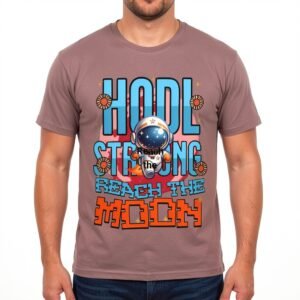 Men’s HODL Strong Reach the Moon printed drop shoulder T-shirt by Trendynovo